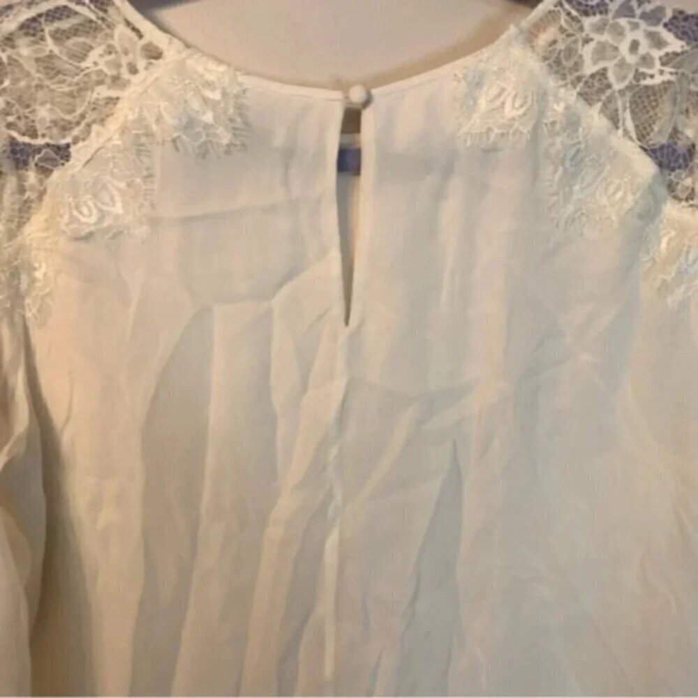Alice + Olivia Lace 100% Silk Blouse S - Picture 6 of 11